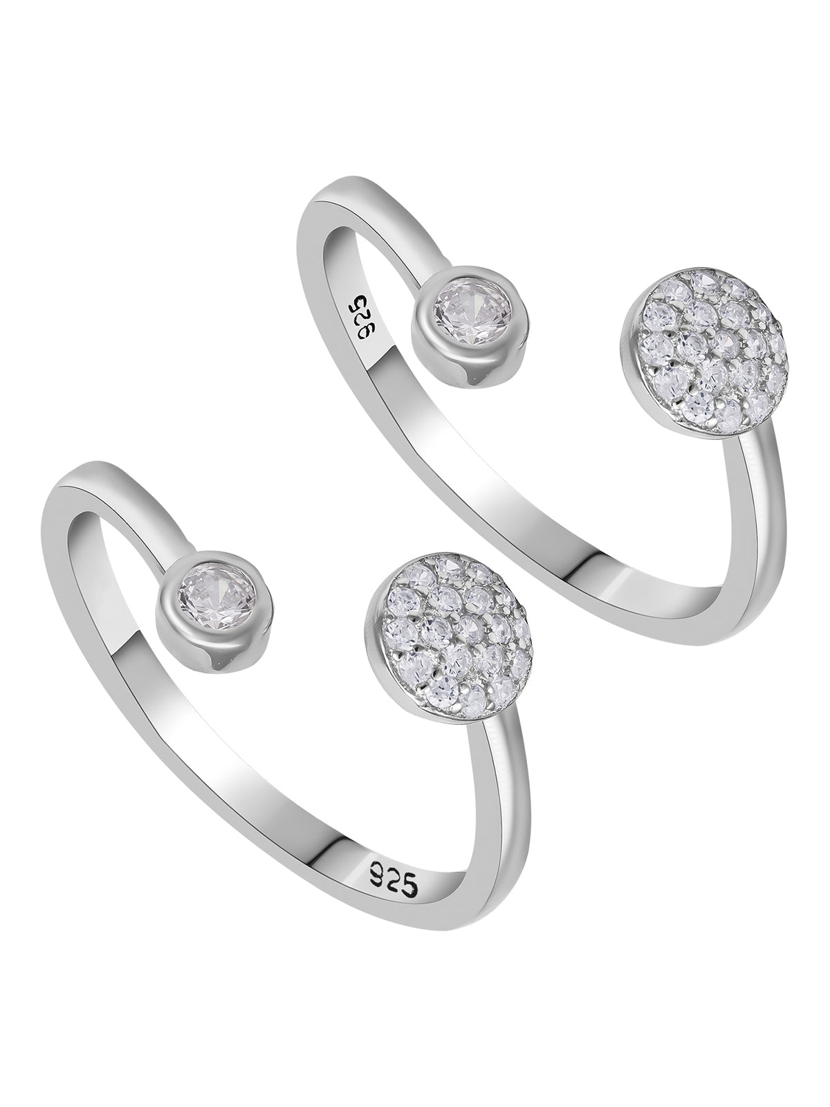 Pissara by Sukkhi Exclusive 925 Sterling Silver Cubic Zirconia Toe Rings For Women And Girls|with Authenticity Certificate, 925 Stamp & 6 Months Warranty TR104682
