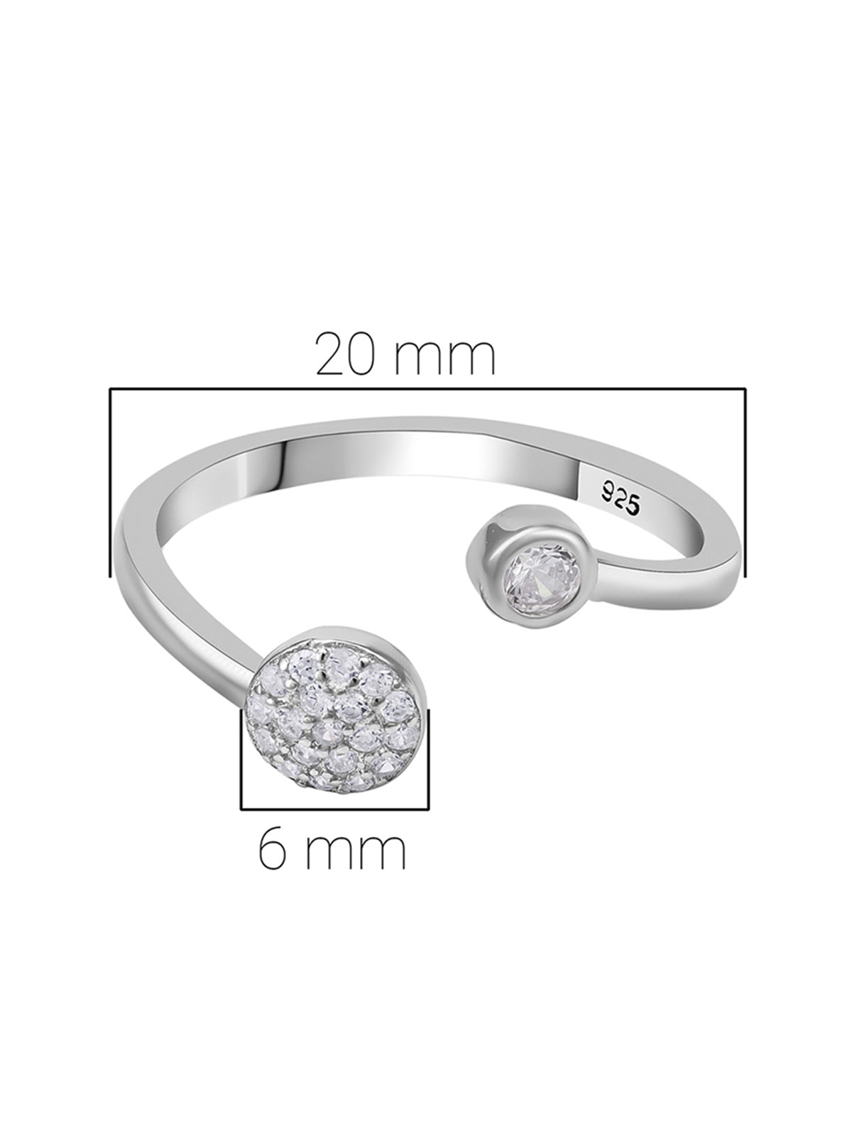 Pissara by Sukkhi Exclusive 925 Sterling Silver Cubic Zirconia Toe Rings For Women And Girls|with Authenticity Certificate, 925 Stamp & 6 Months Warranty TR104682