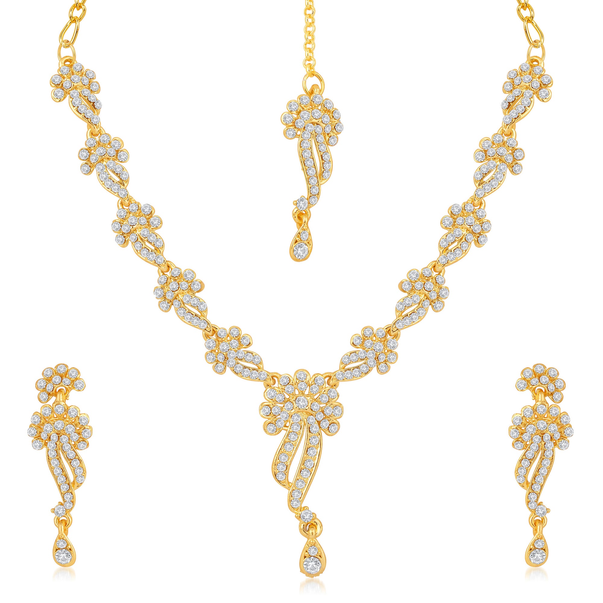 Sukkhi Pleasing 3 Pieces Necklace Set Combo-1