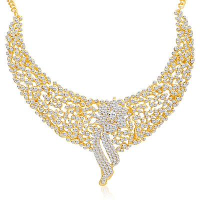 Sukkhi -  Kritika Kamra Sleek Gold plated AD Stone Party Wear Necklace Set-4