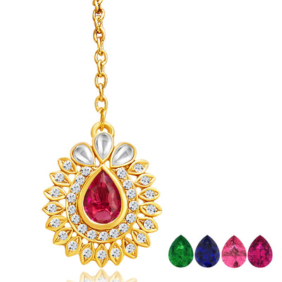 Sukkhi Attractive Gold Plated AD Necklace Set with Set of 5 Changeable Stone-7