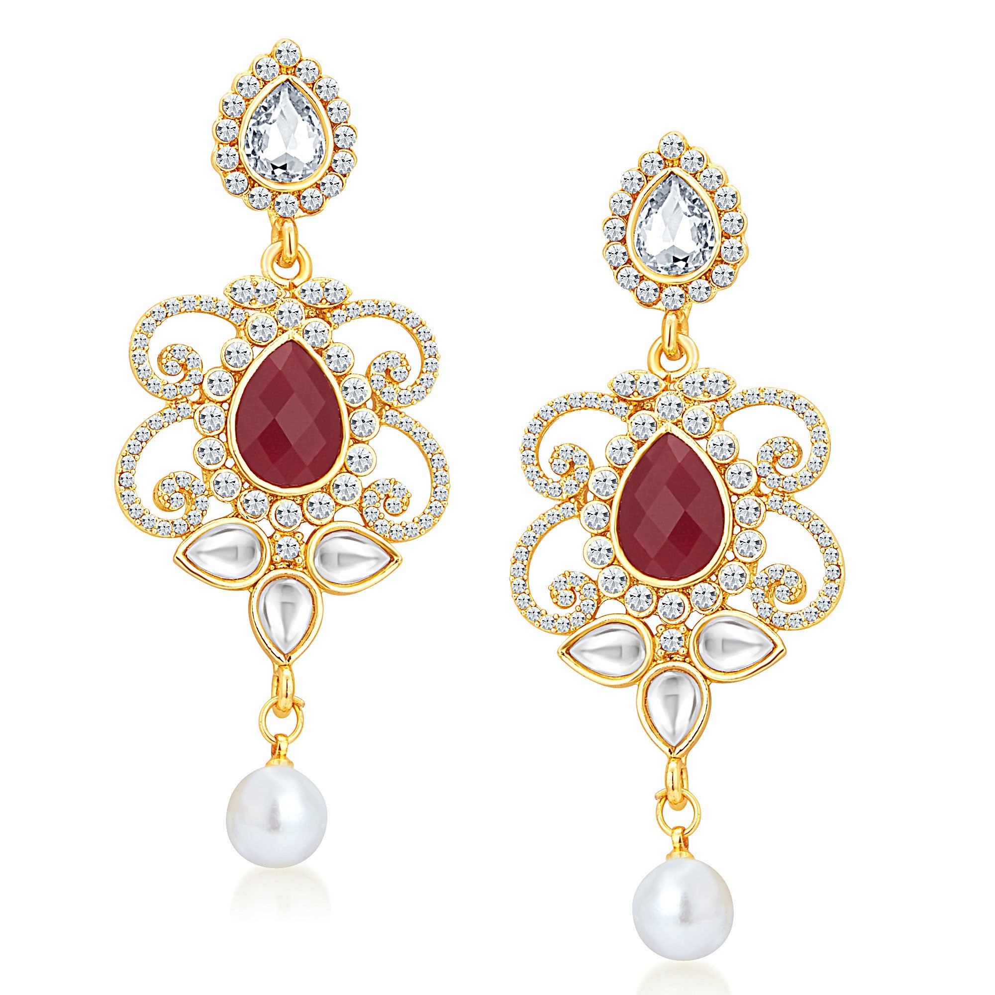 Sukkhi Sparkling Gold Plated AD Necklace Set For Women-5