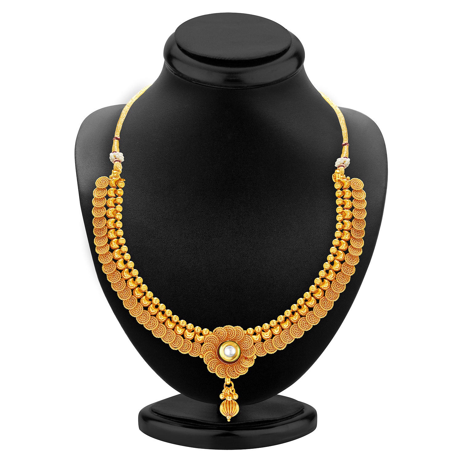 Sukkhi Eye-Catchy Jalebi Design Gold Plated Necklace Set For Women-2