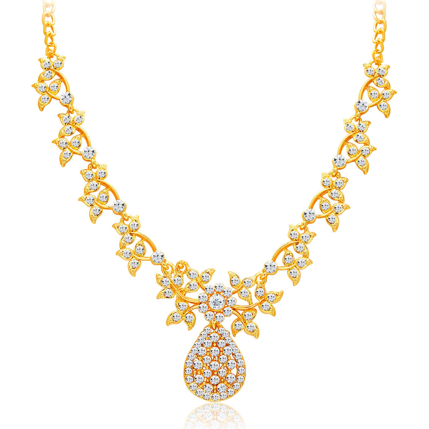 Sukkhi Alluring Gold Plated AD Necklace Set For Women-3