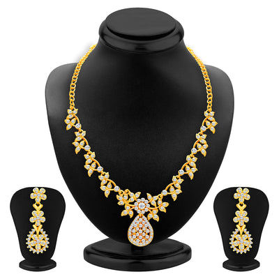 Sukkhi Intricately Gold Plated AD Set of 3 Necklace Set Combo For Women-2