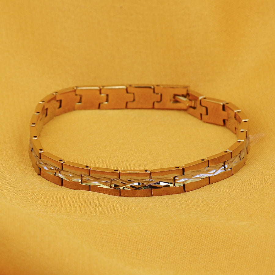 Sukkhi Delightly Gold and Rhodium Plated Bracelet For Men