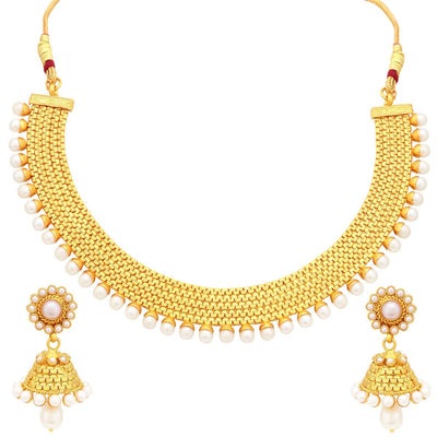 Sukkhi Gold Plated Moti Necklace Set For Women