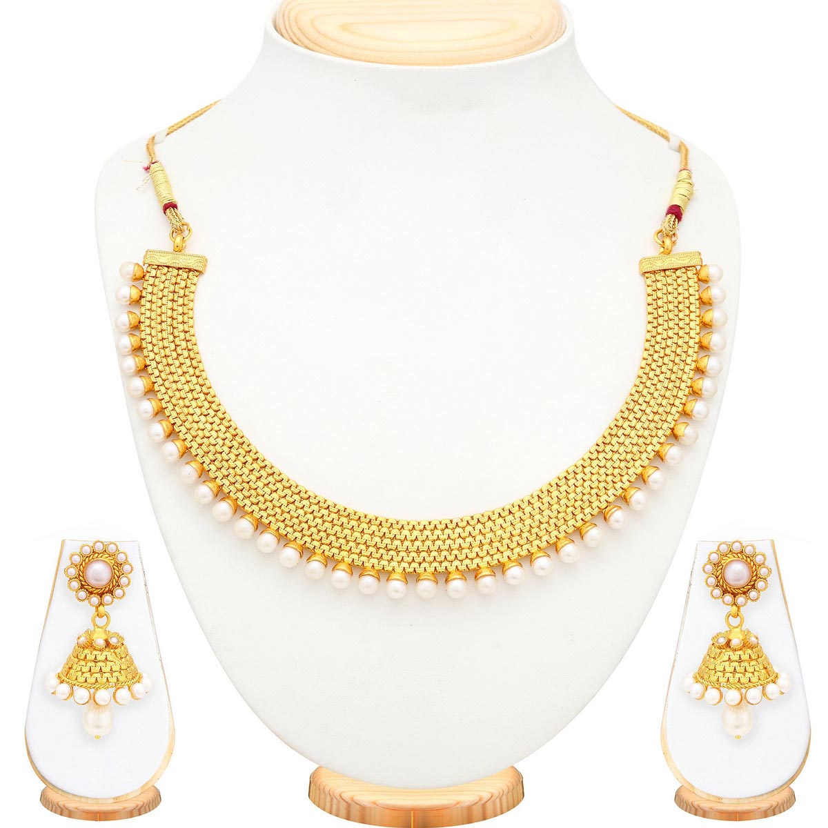 Sukkhi Gold Plated Moti Necklace Set For Women