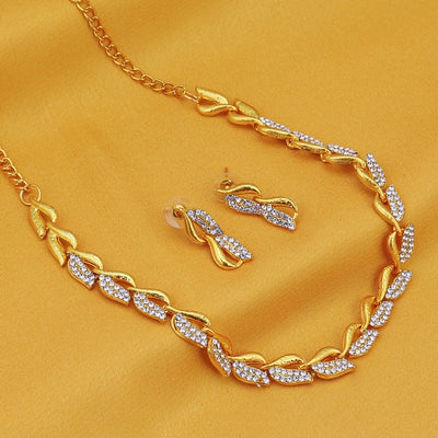 Sukkhi Graceful Gold Plated AD Necklace Set For Women