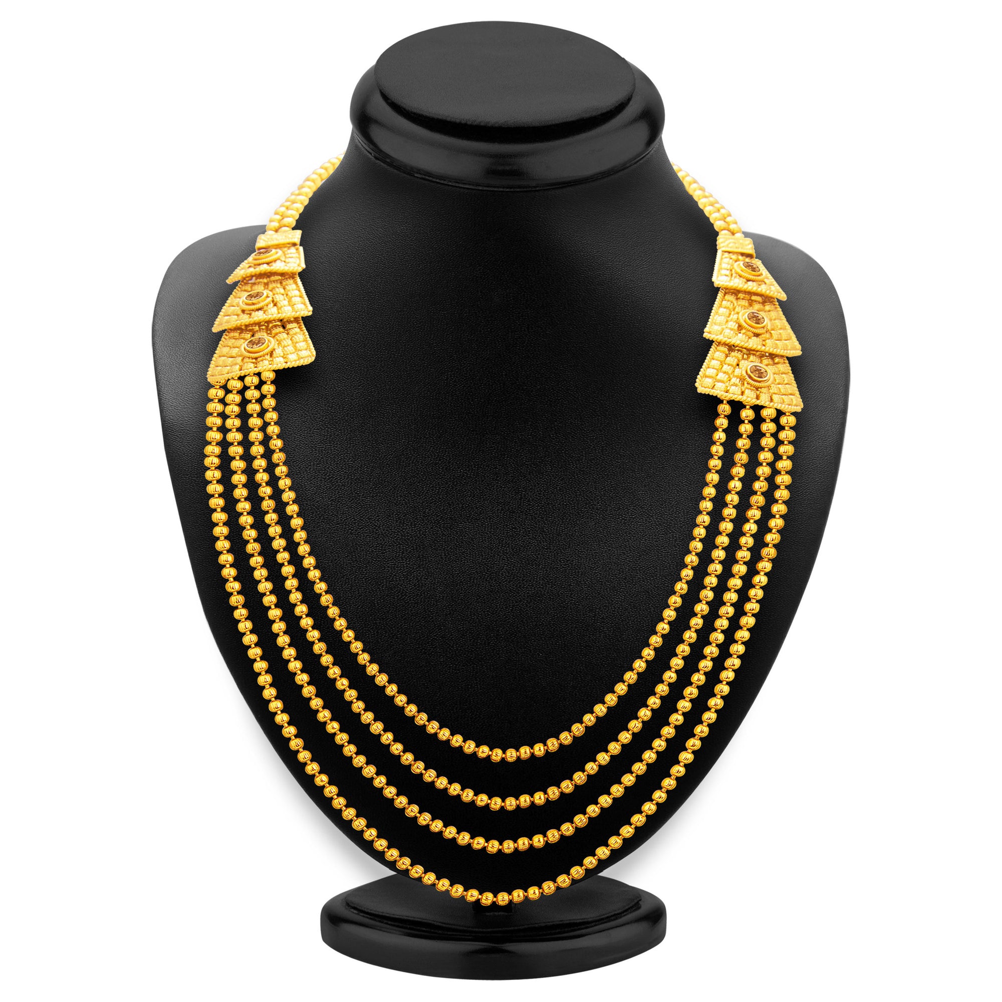 Sukkhi Magnificent Four String Gold Plated Necklace Set For Women-3