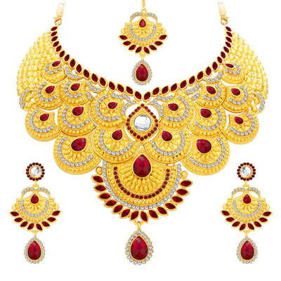 Sukkhi Elegant Gold Plated AD Necklace Set For Women-1