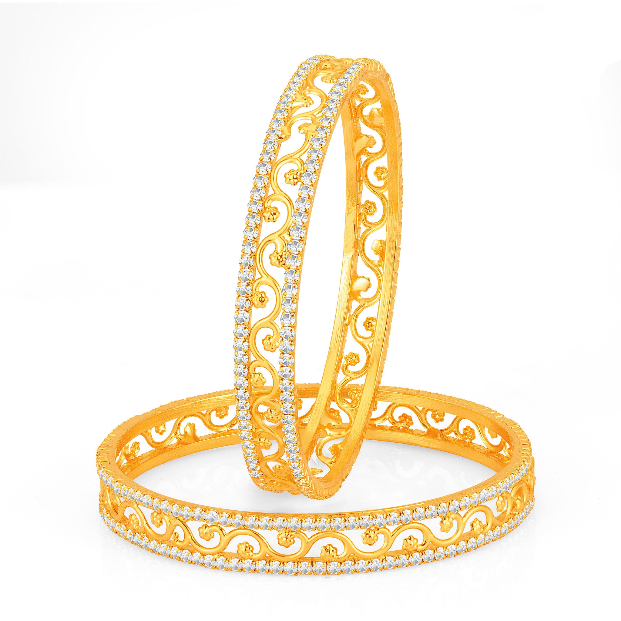 Sukkhi Incredible Gold Plated Set OF 2 Australian Diamond Bangle