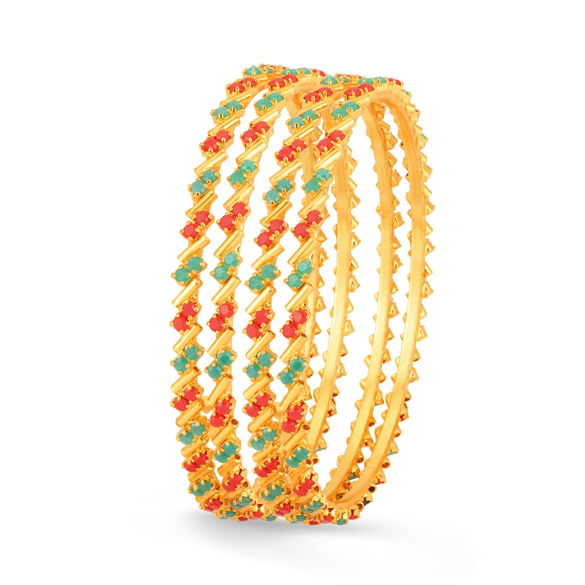 Sukkhi Marvellous Gold Plated Set OF 4 Coral Bangle