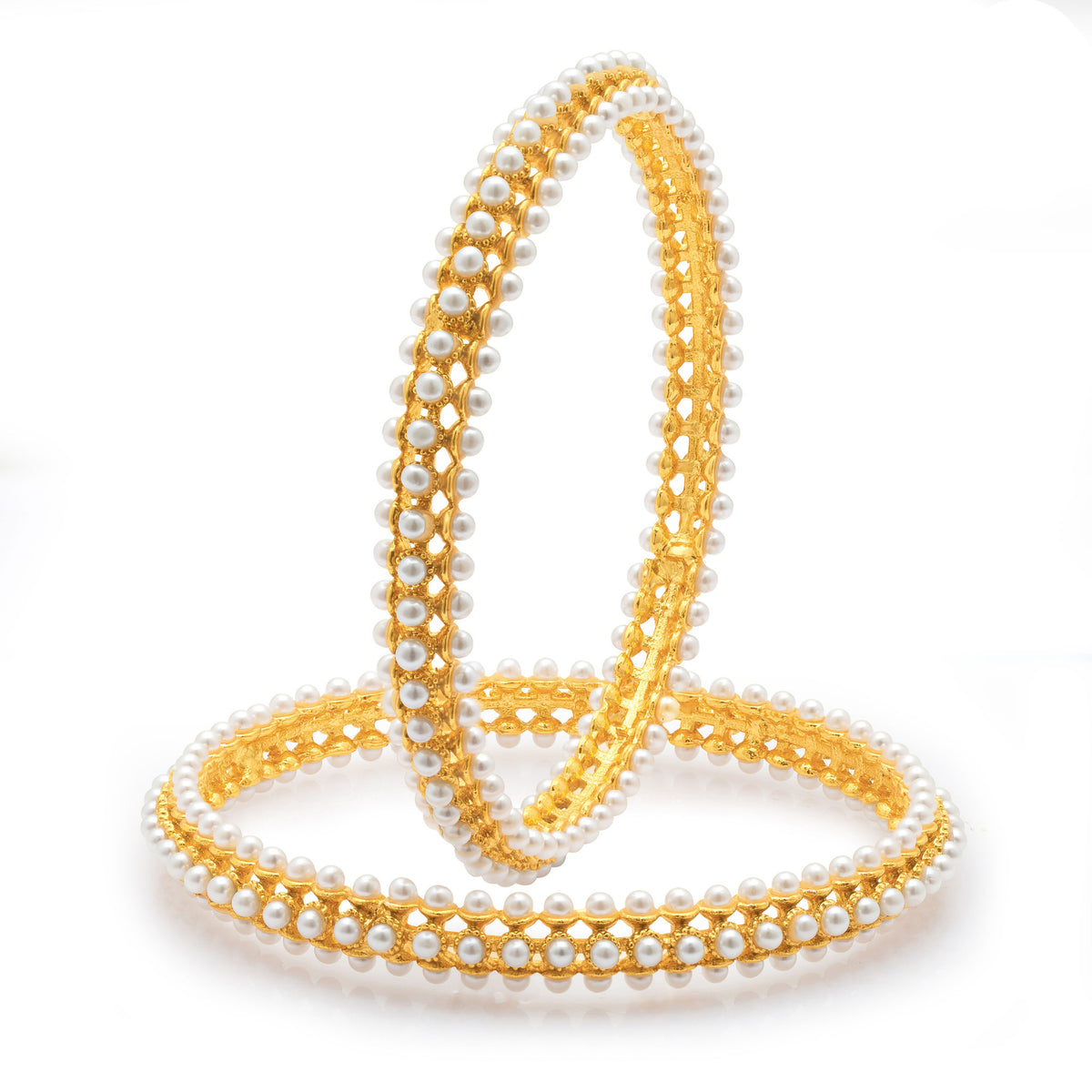 Mosomi Bangle Sukkhi Pleasing Gold Plated Moti Bangles for Women