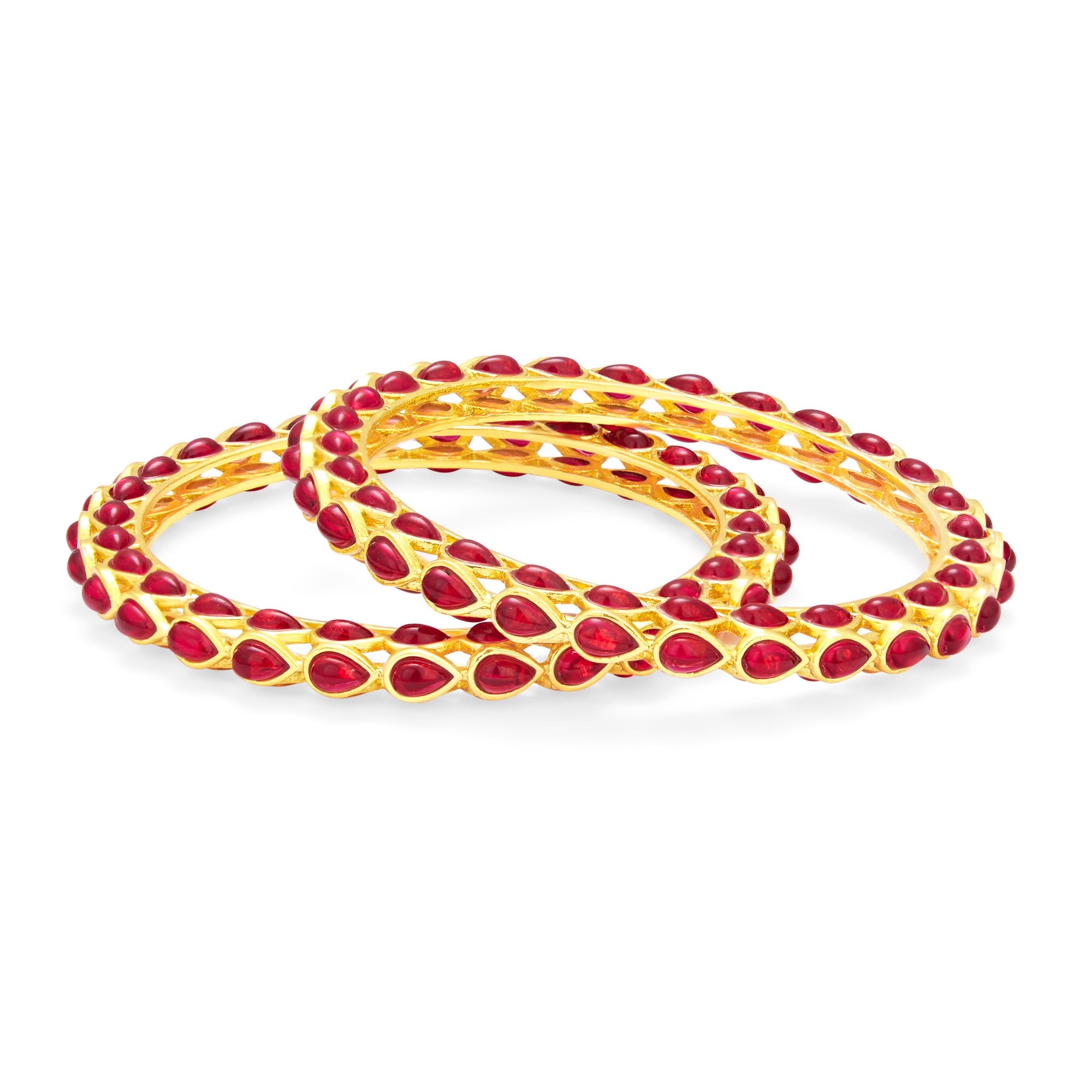 Sukkhi Bewitching Kempu Stone Gold Plated Bangle For Women-1