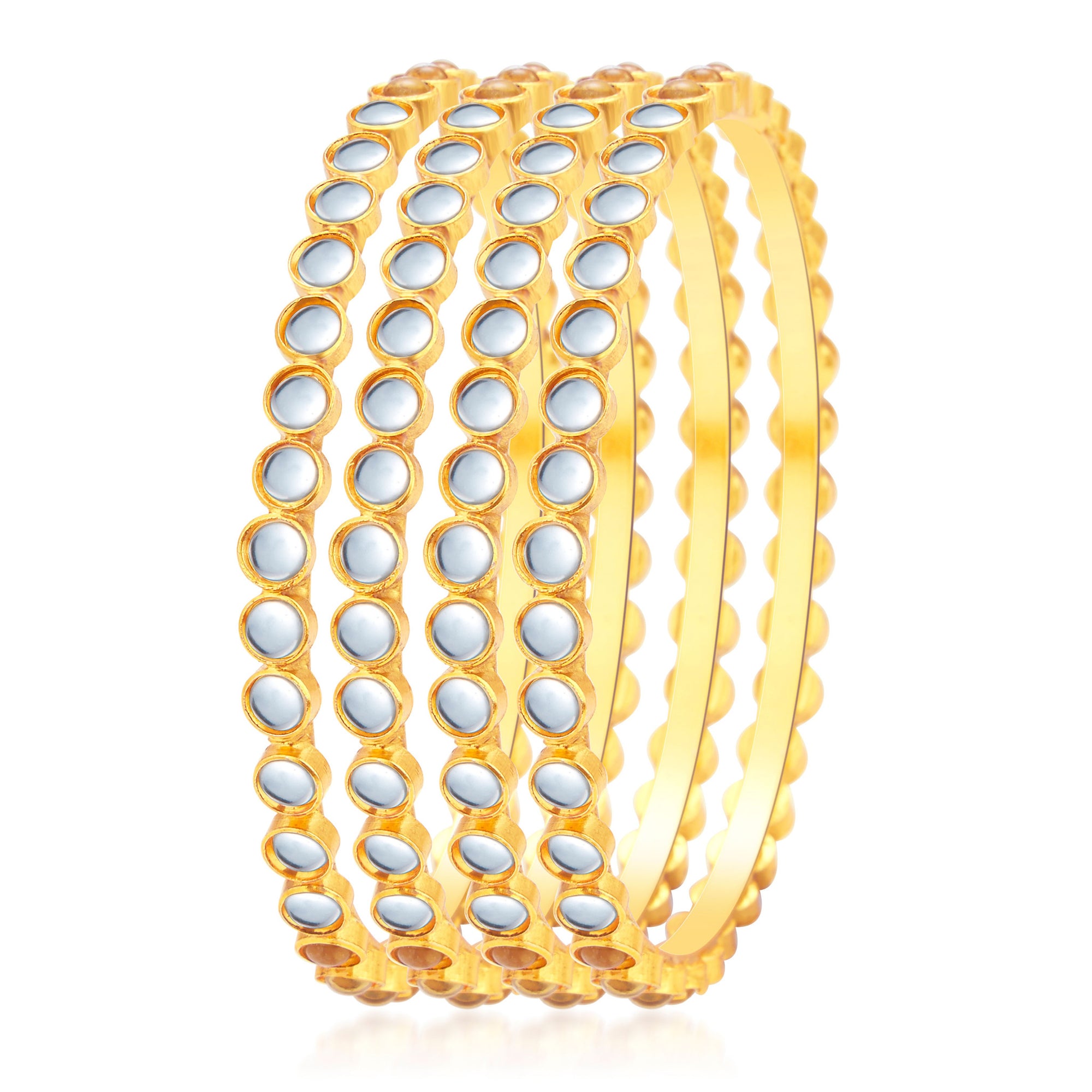 Sukkhi Delightly Gold Plated Kundan Bangle For Women