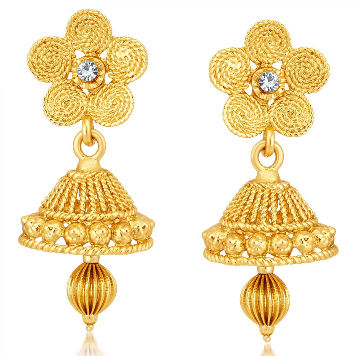 Sukkhi Stylish Jalebi 4 String Gold Plated Necklace Set For Women