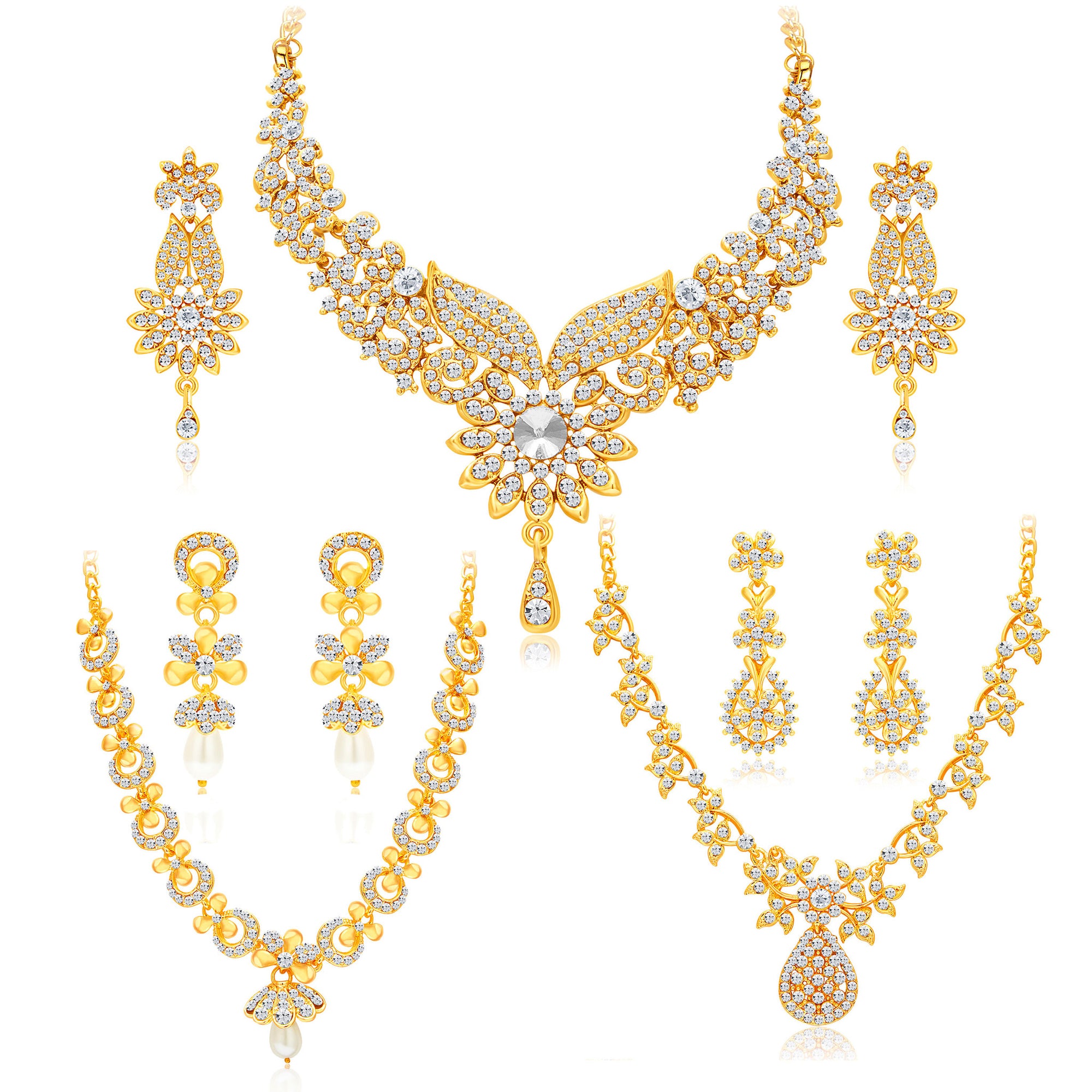 Bridal Set Rold Gold Necklace Set Sukkhi Intricately Gold Plated