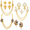 Sukkhi Gorgeous Peacock Gold Plated Set of 3 Necklace Set Combo For Women