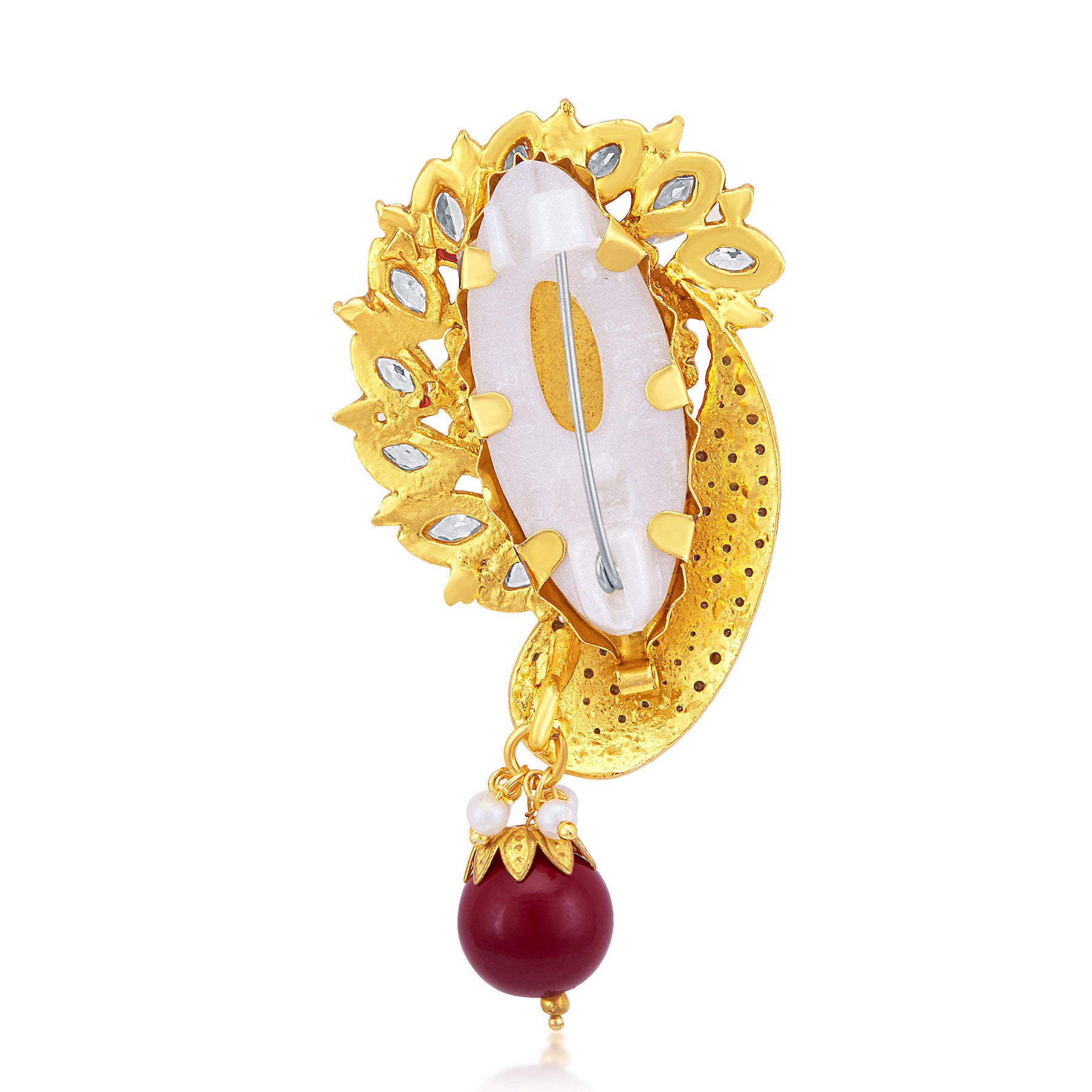 Sukkhi Glamorous Gold Plated AD Brooch For Women-1
