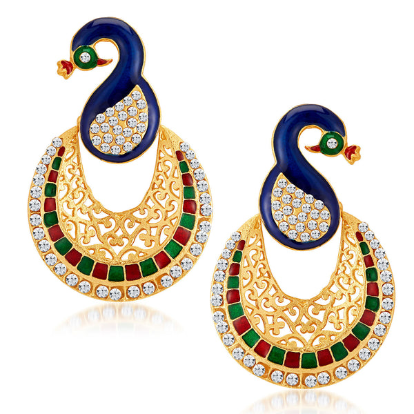 Divine Balance Peacock Gold Earrings-Candere by Kalyan Jewellers