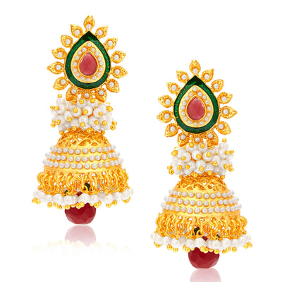 Sukkhi Gorgeous Jhumki Gold Plated Set of 2 Pair Earring Combo For Women-1