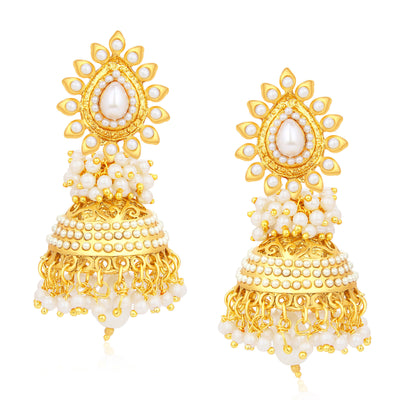 Sukkhi Gorgeous Jhumki Gold Plated Set of 2 Pair Earring Combo For Women-2