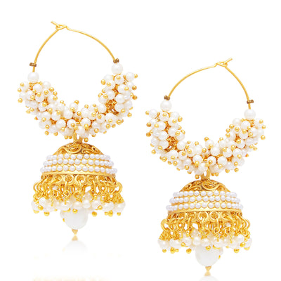 Sukkhi Divine Jhumki Gold Plated Set of 2 Pair Earring Combo For Women-1
