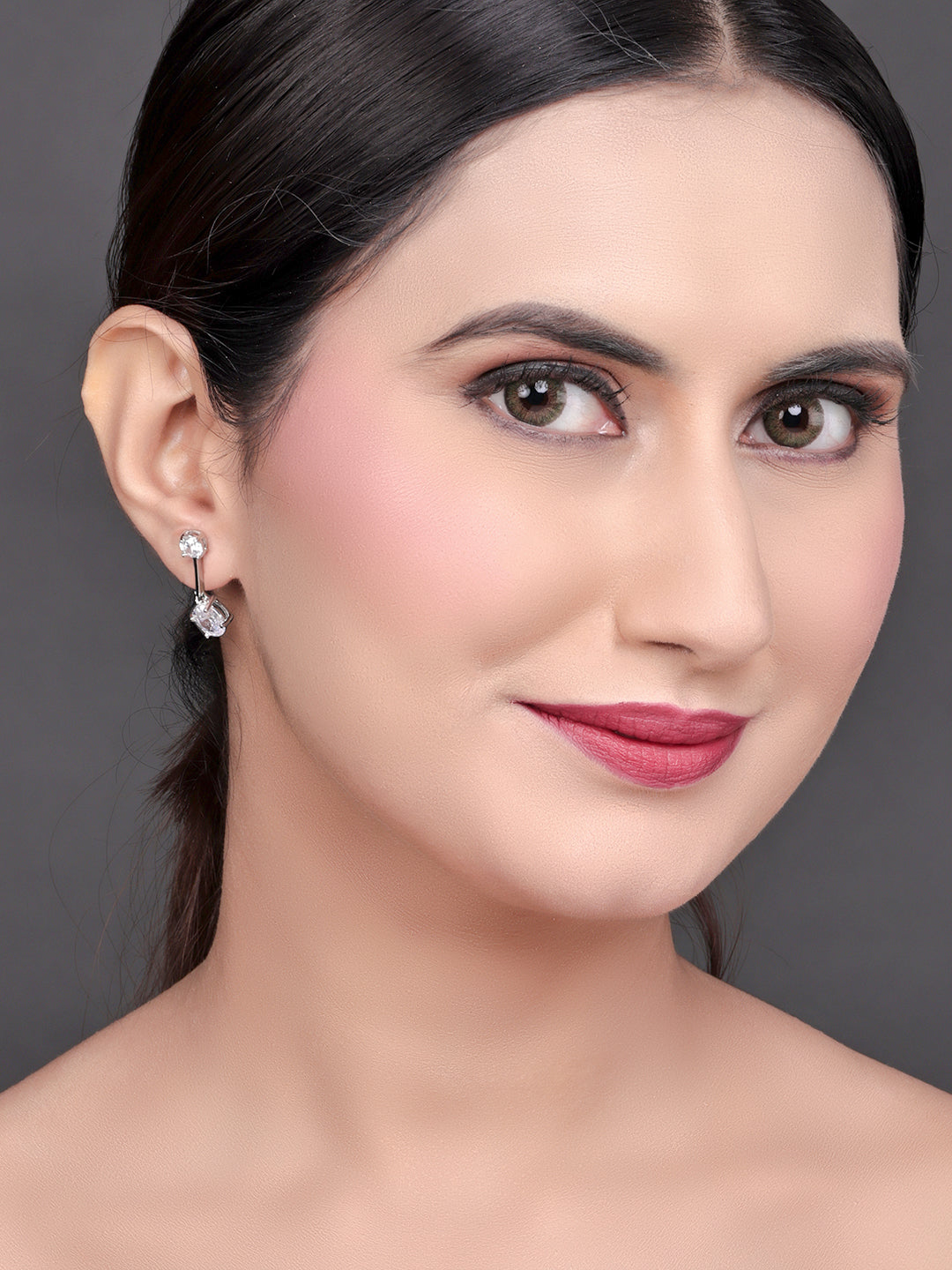 Pissara by Sukkhi Marvelous 925 Sterling Silver Cubic Zirconia Earrings For Women And Girls|with Authenticity Certificate, 925 Stamp & 6 Months Warranty