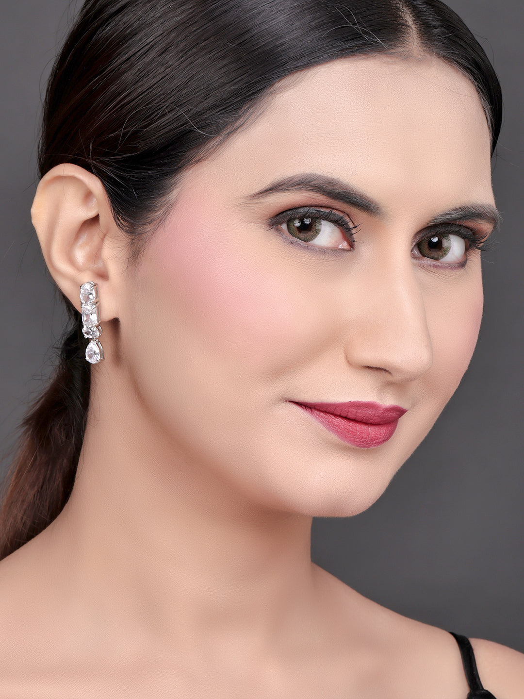 Pissara by Sukkhi Fabulous 925 Sterling Silver Cubic Zirconia Earrings For Women And Girls|with Authenticity Certificate, 925 Stamp & 6 Months Warranty