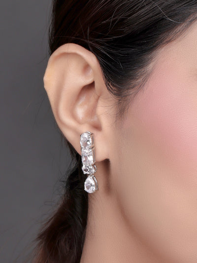 Pissara by Sukkhi Fabulous 925 Sterling Silver Cubic Zirconia Earrings For Women And Girls|with Authenticity Certificate, 925 Stamp & 6 Months Warranty
