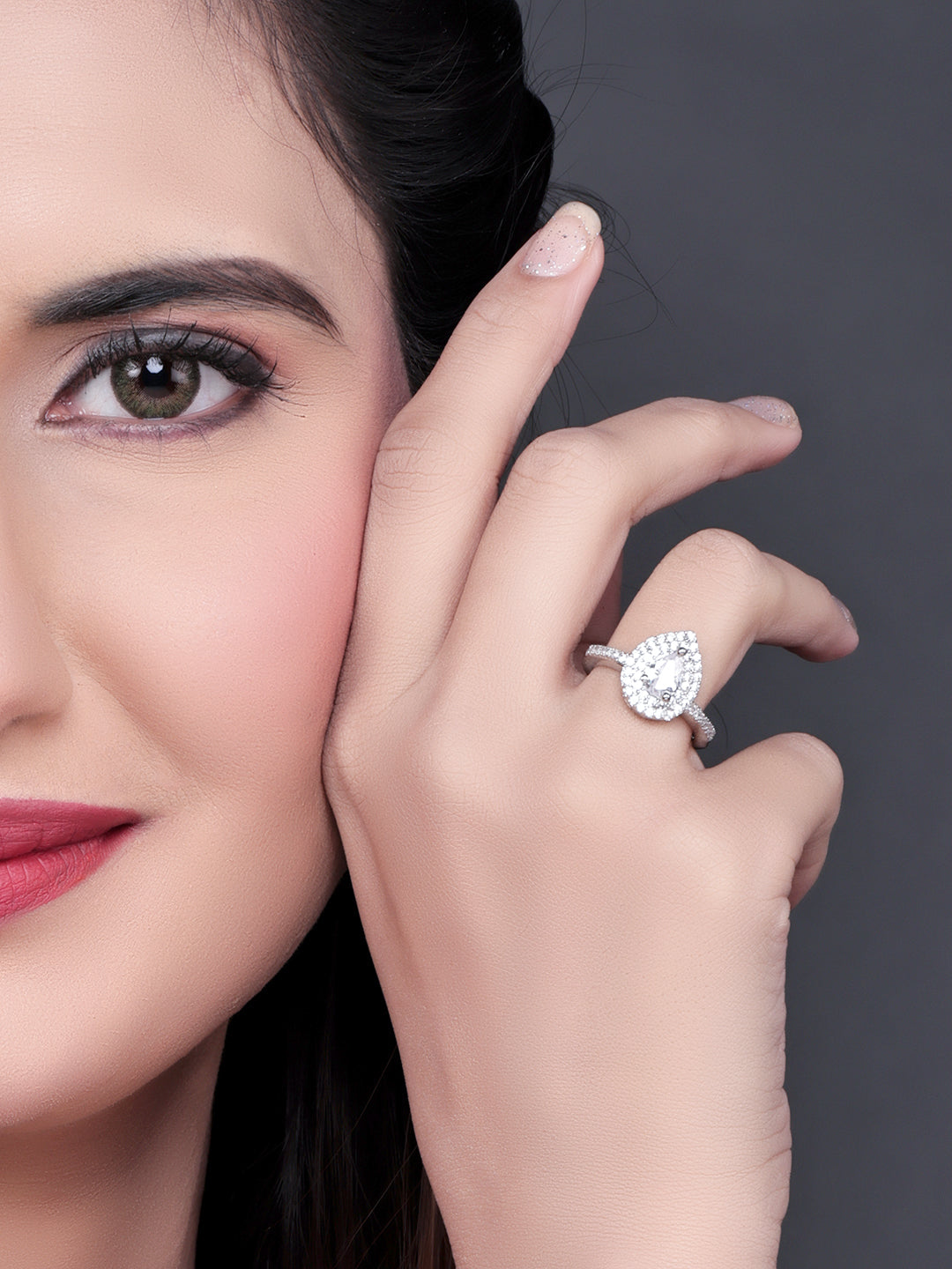 Pissara by Sukkhi Lovely 925 Sterling Silver Cubic Zirconia Finger Ring For Women And Girls|with Authenticity Certificate, 925 Stamp & 6 Months Warranty