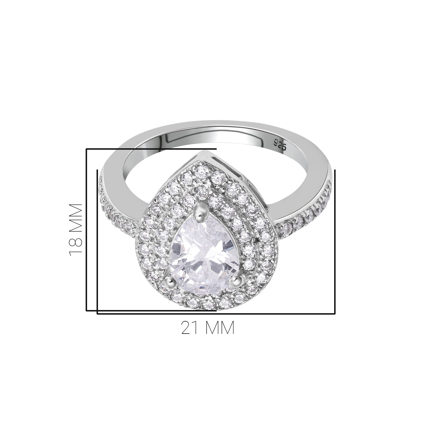 Pissara by Sukkhi Lovely 925 Sterling Silver Cubic Zirconia Finger Ring For Women And Girls|with Authenticity Certificate, 925 Stamp & 6 Months Warranty