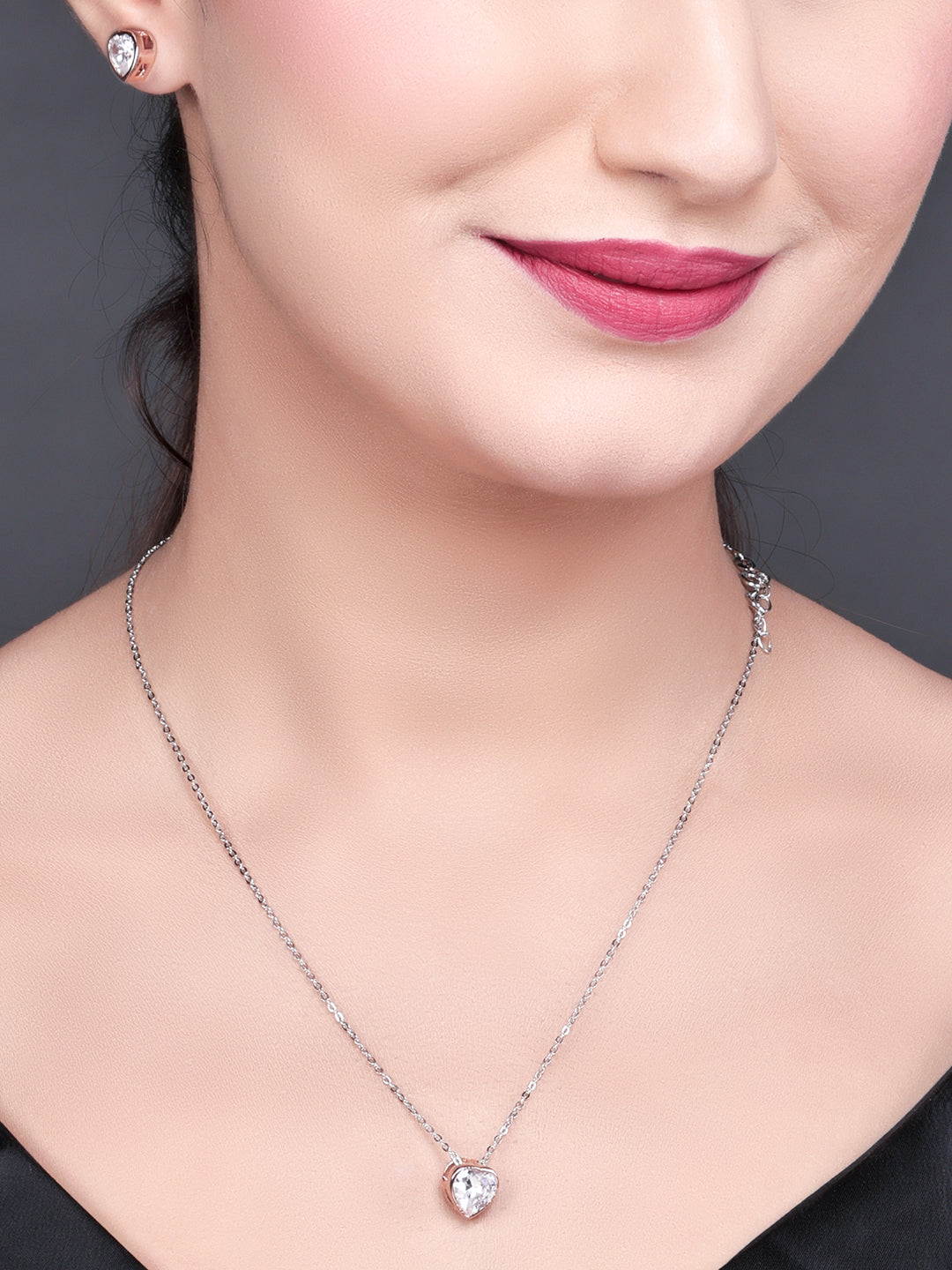 Pissara by Sukkhi Brilliant 925 Sterling Silver Cubic Zirconia Pendant Set For Women And Girls|with Authenticity Certificate, 925 Stamp & 6 Months Warranty