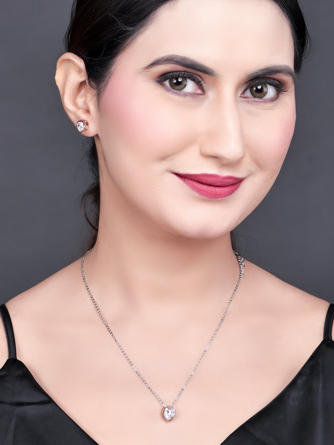 Pissara by Sukkhi Brilliant 925 Sterling Silver Cubic Zirconia Pendant Set For Women And Girls|with Authenticity Certificate, 925 Stamp & 6 Months Warranty