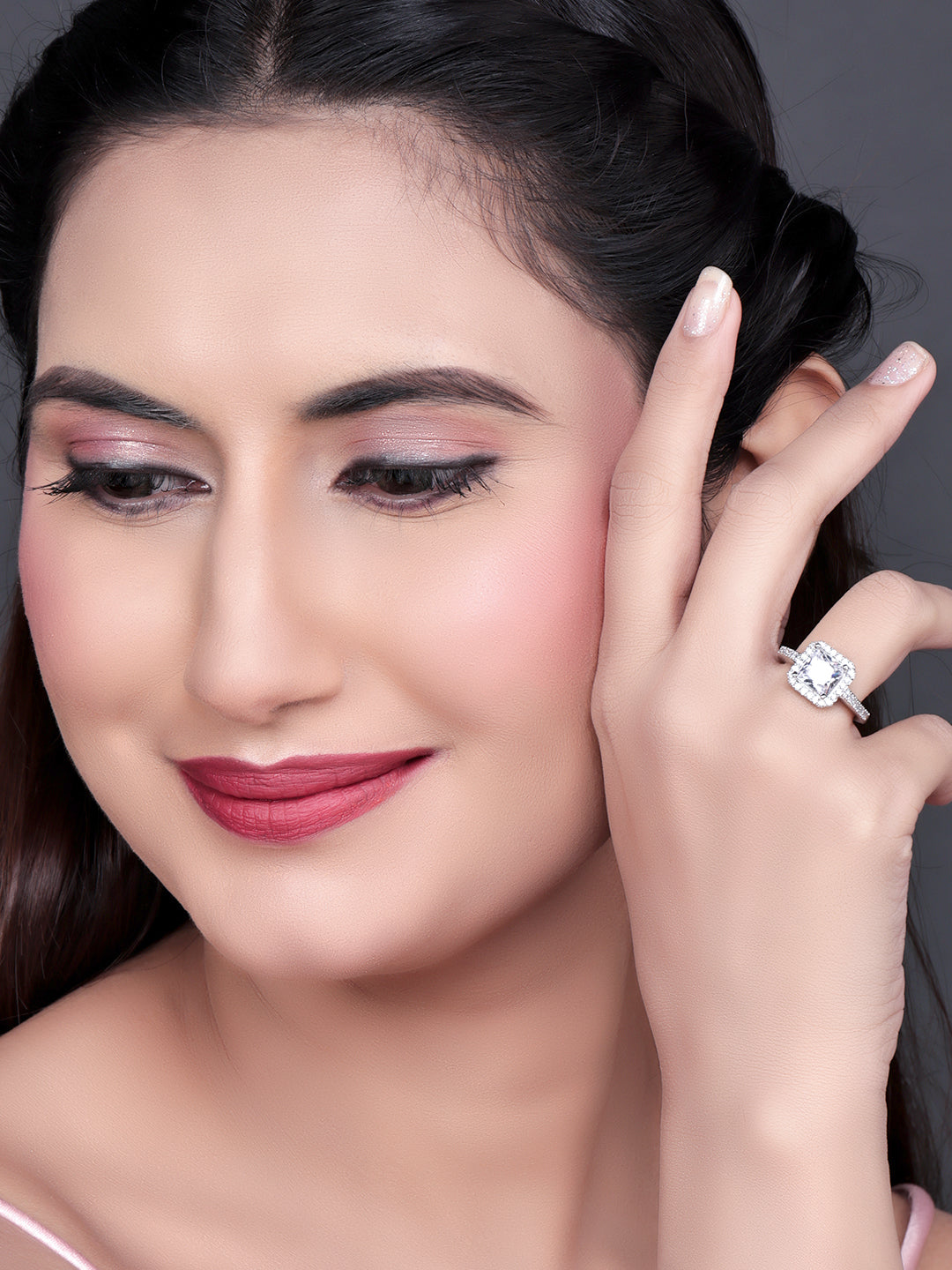 Pissara by Sukkhi Trendy 925 Sterling Silver Cubic Zirconia Finger Ring For Women And Girls|with Authenticity Certificate, 925 Stamp & 6 Months Warranty