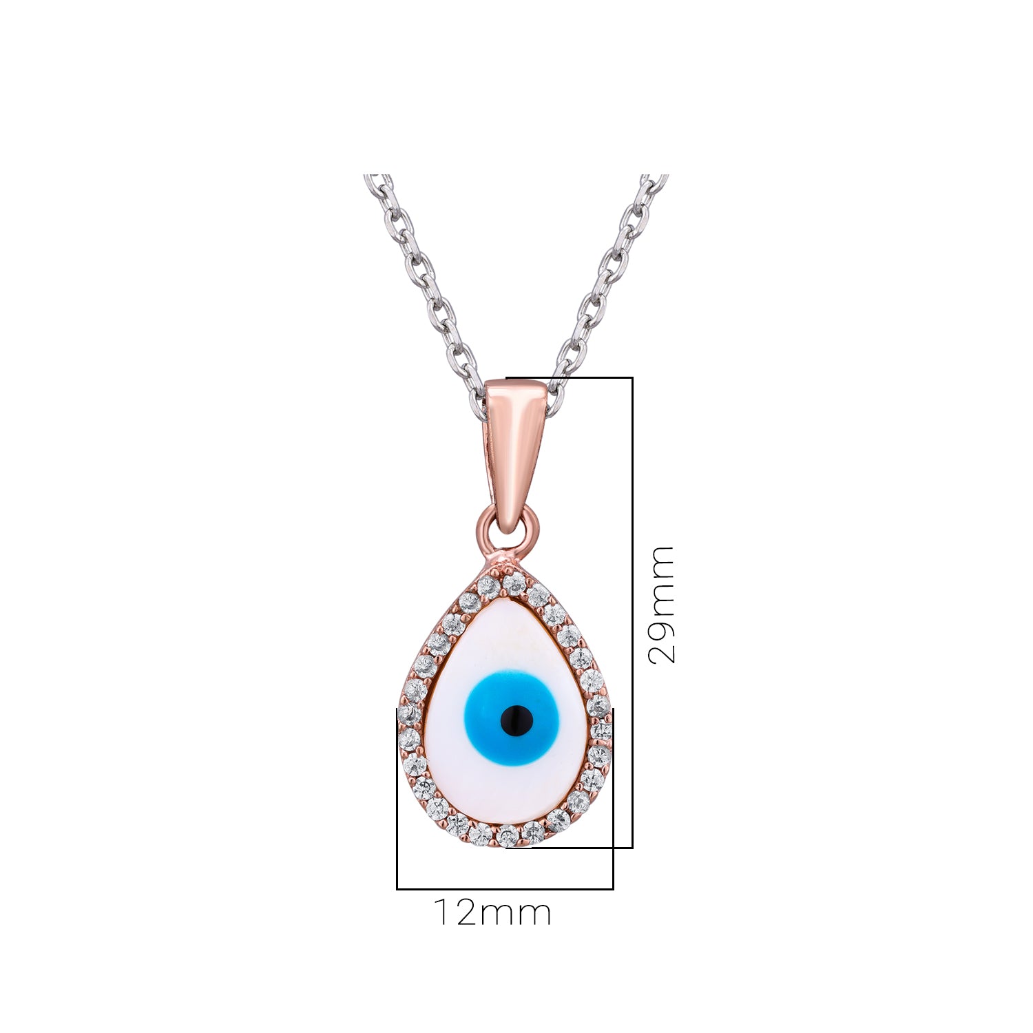 Pissara by Sukkhi Evil Eye Designer 925 Sterling Silver Cubic Zirconia Pendant With Chain For Women And Girls|with Authenticity Certificate, 925 Stamp & 6 Months Warranty