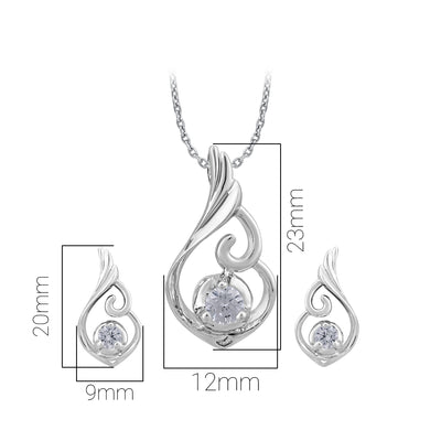 Pissara by Sukkhi Glittery 925 Sterling Silver Cubic Zirconia Pendant Set For Women And Girls|with Authenticity Certificate, 925 Stamp & 6 Months Warranty