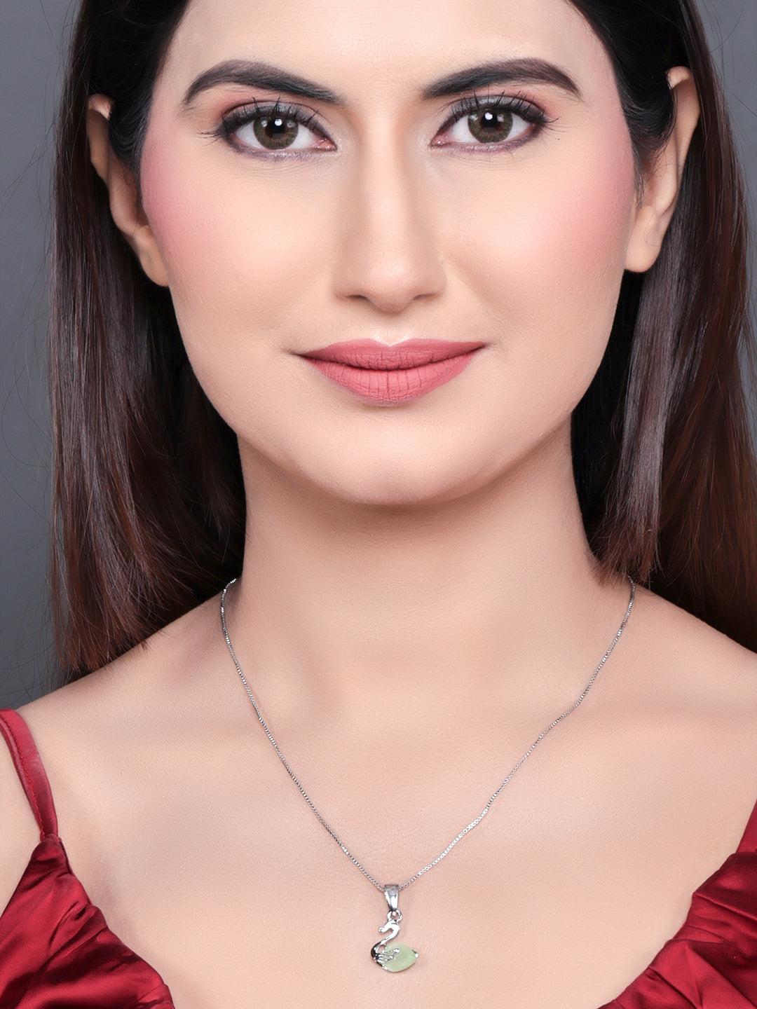 Pissara by Sukkhi Gleaming 925 Sterling Silver Pendant With Chain For Women And Girls|with Authenticity Certificate, 925 Stamp & 6 Months Warranty