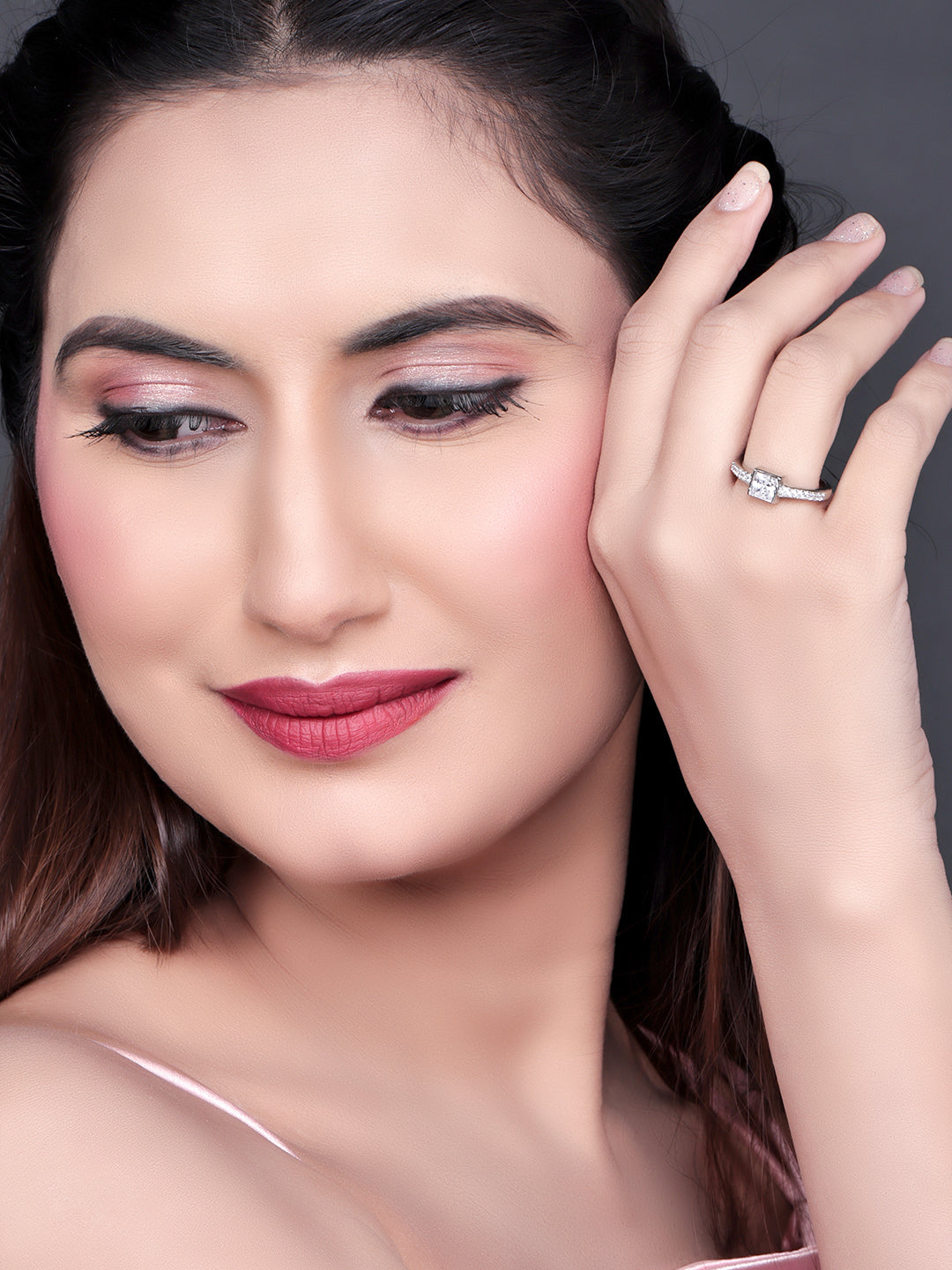 Pissara by Sukkhi Lovely 925 Sterling Silver Cubic Zirconia Finger Ring For Women And Girls|with Authenticity Certificate, 925 Stamp & 6 Months Warranty