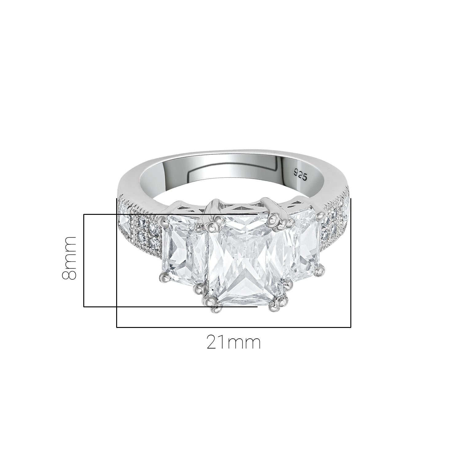 Pissara by Sukkhi Spectacular 925 Sterling Silver Cubic Zirconia Finger Ring For Women And Girls|with Authenticity Certificate, 925 Stamp & 6 Months Warranty