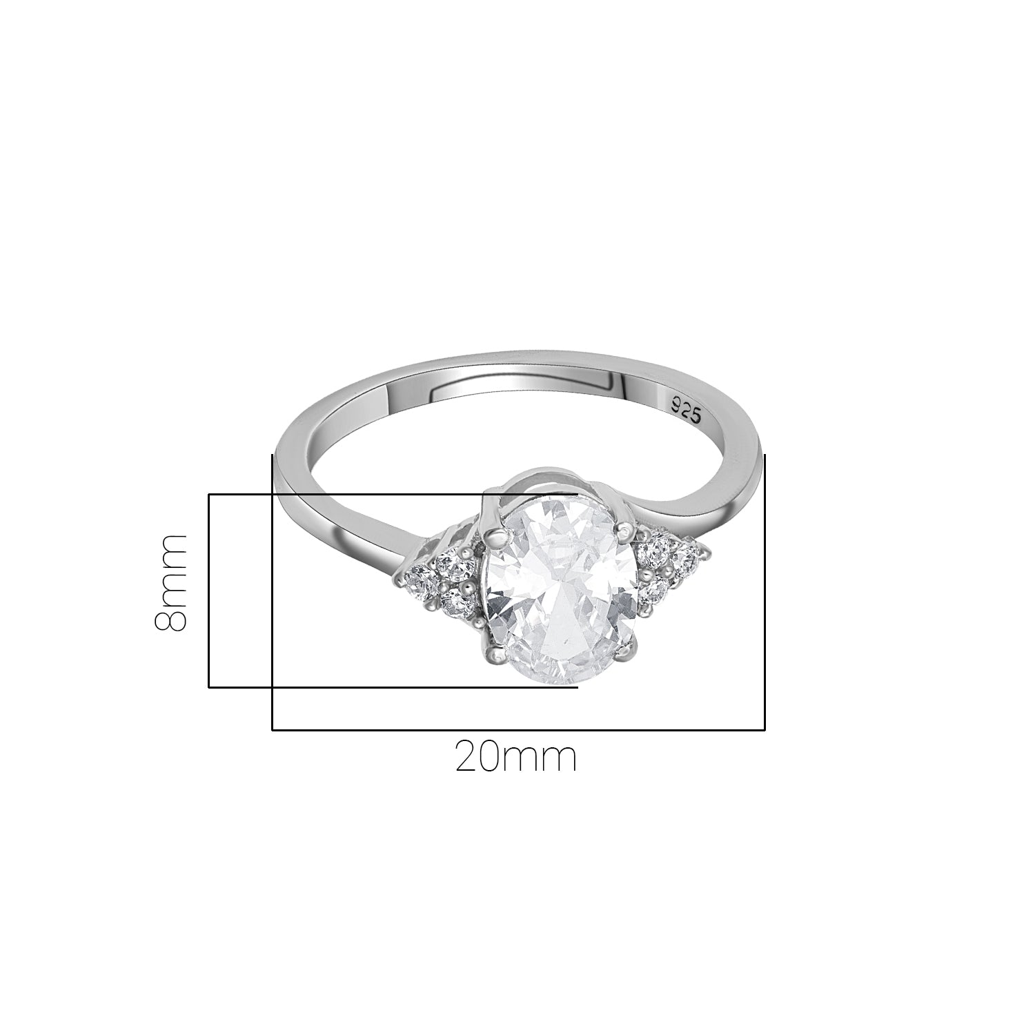 Pissara by Sukkhi Beautiful 925 Sterling Silver Cubic Zirconia Finger Ring For Women And Girls|with Authenticity Certificate, 925 Stamp & 6 Months Warranty
