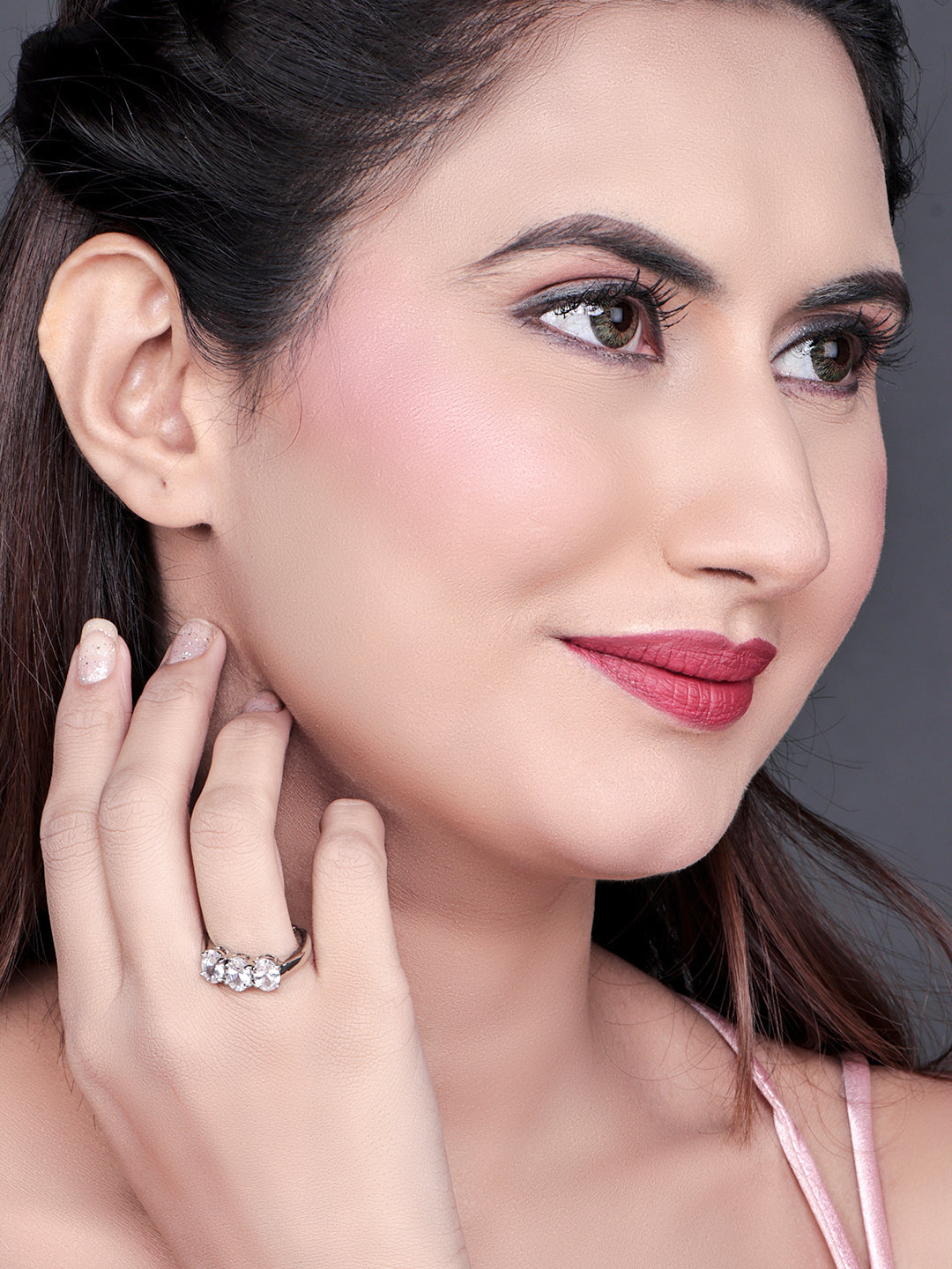 Pissara by Sukkhi Eye 925 Sterling Silver Cubic Zirconia Finger Ring For Women And Girls|with Authenticity Certificate, 925 Stamp & 6 Months Warranty