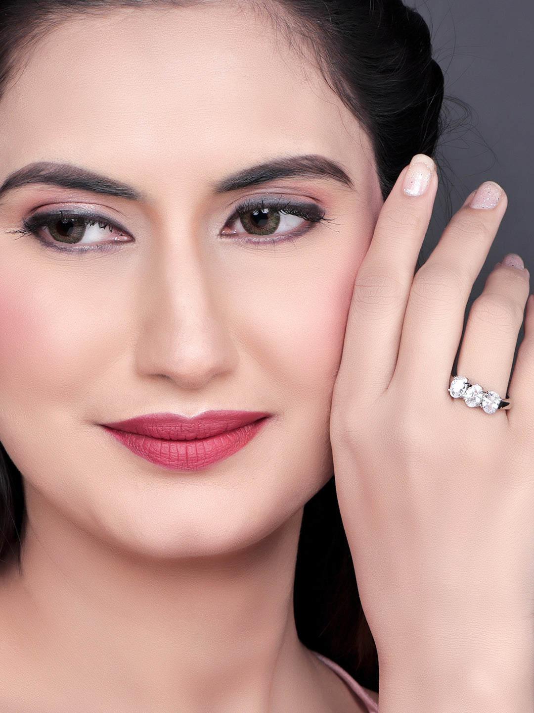 Pissara by Sukkhi Eye 925 Sterling Silver Cubic Zirconia Finger Ring For Women And Girls|with Authenticity Certificate, 925 Stamp & 6 Months Warranty