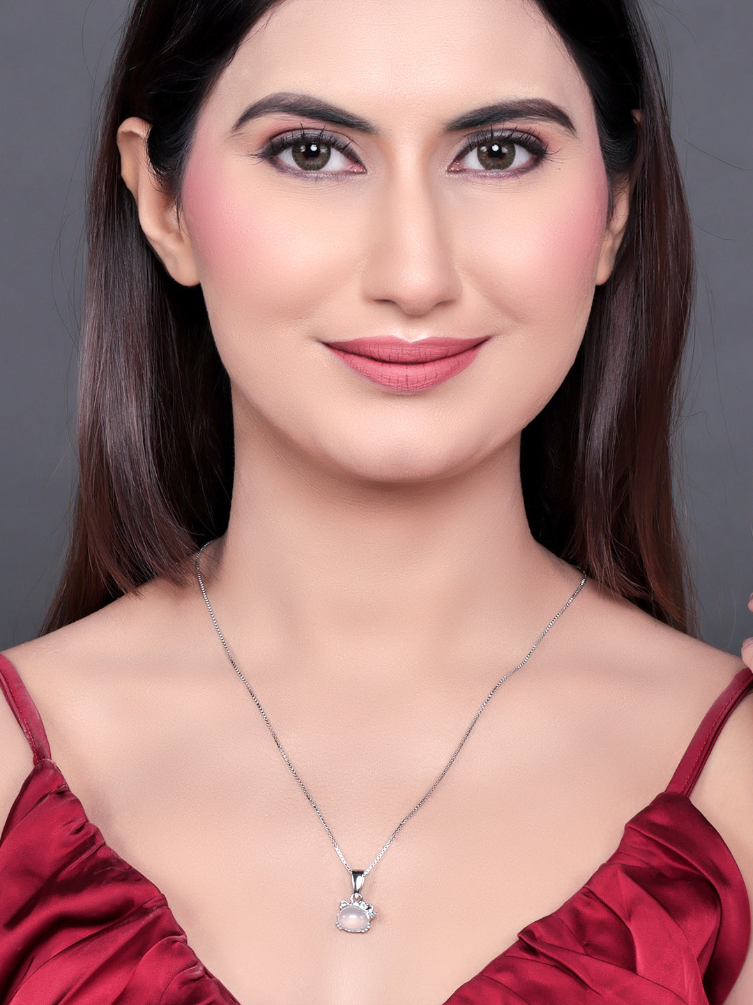 Pissara by Sukkhi Spectacular 925 Sterling Silver Cubic Zirconia Pendant With Chain For Women And Girls|with Authenticity Certificate, 925 Stamp & 6 Months Warranty