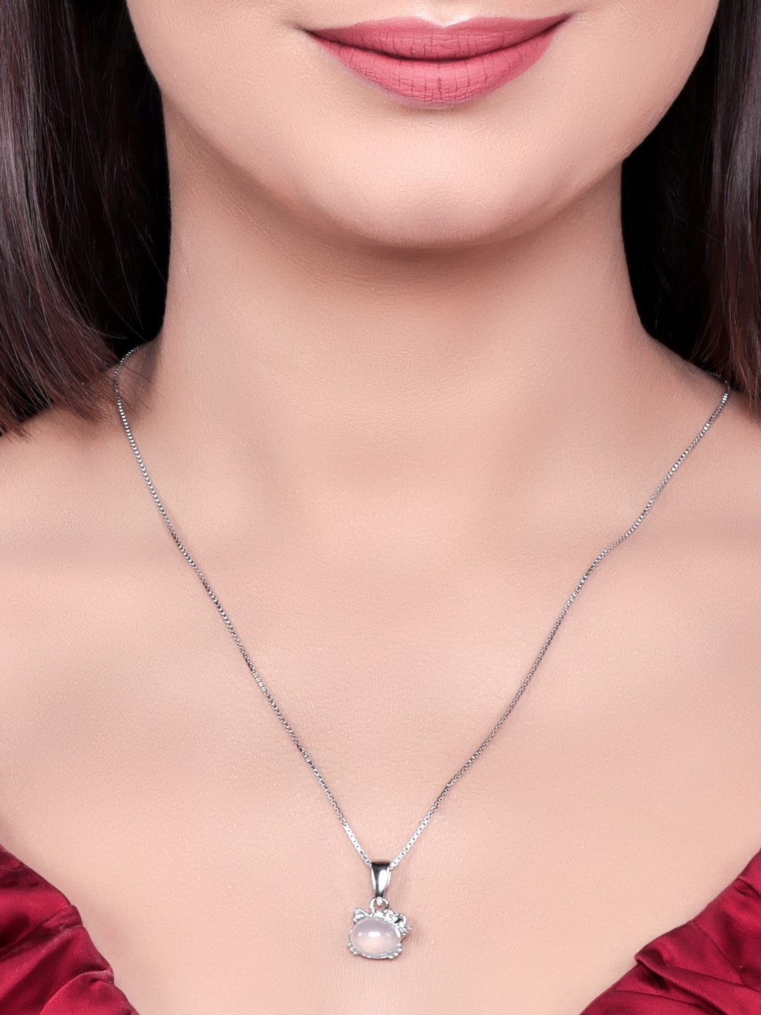 Pissara by Sukkhi Spectacular 925 Sterling Silver Cubic Zirconia Pendant With Chain For Women And Girls|with Authenticity Certificate, 925 Stamp & 6 Months Warranty