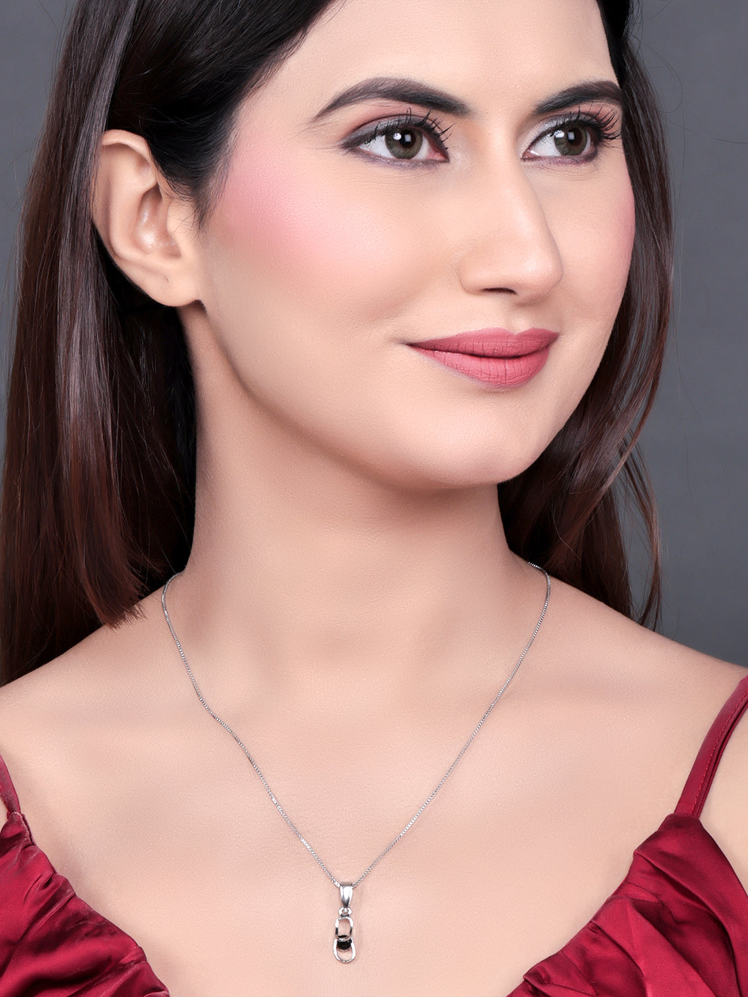 Pissara by Sukkhi Glitzy 925 Sterling Silver Pendant With Chain For Women And Girls|with Authenticity Certificate, 925 Stamp & 6 Months Warranty