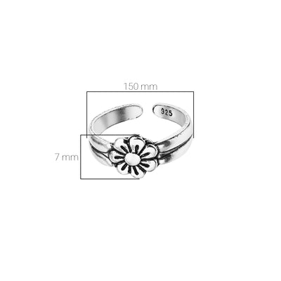 Pissara by Sukkhi Floral 925 Sterling Silver Toe Rings For Women And Girls|with Authenticity Certificate, 925 Stamp & 6 Months Warranty