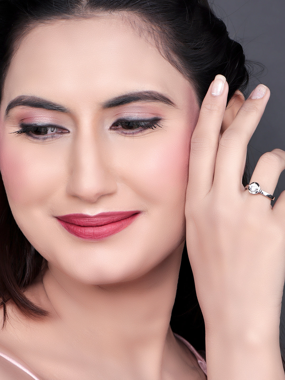 Pissara by Sukkhi Glossy 925 Sterling Silver Cubic Zirconia Finger Ring For Women And Girls|with Authenticity Certificate, 925 Stamp & 6 Months Warranty