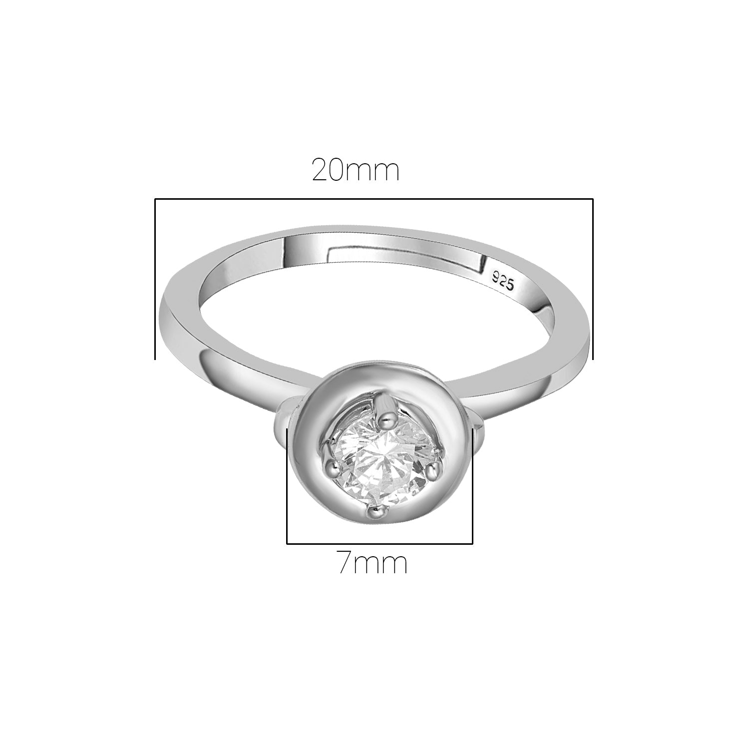 Pissara by Sukkhi Glossy 925 Sterling Silver Cubic Zirconia Finger Ring For Women And Girls|with Authenticity Certificate, 925 Stamp & 6 Months Warranty